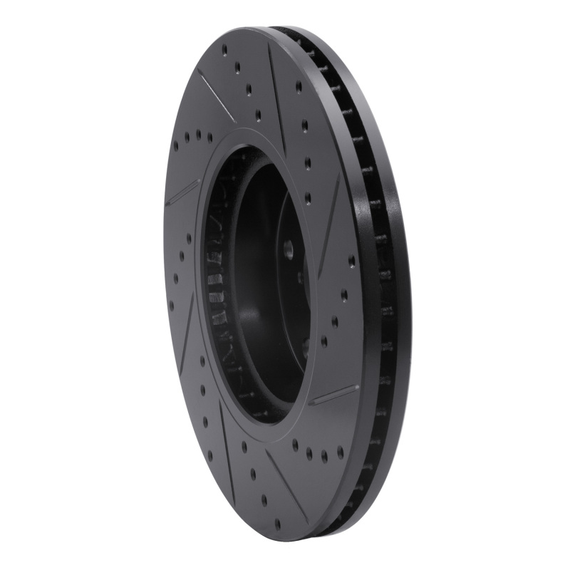 Subaru Tribeca Brake Rotor (1) - Front Left - R1 Concepts - Drilled & Slotted - Black - `06-`21